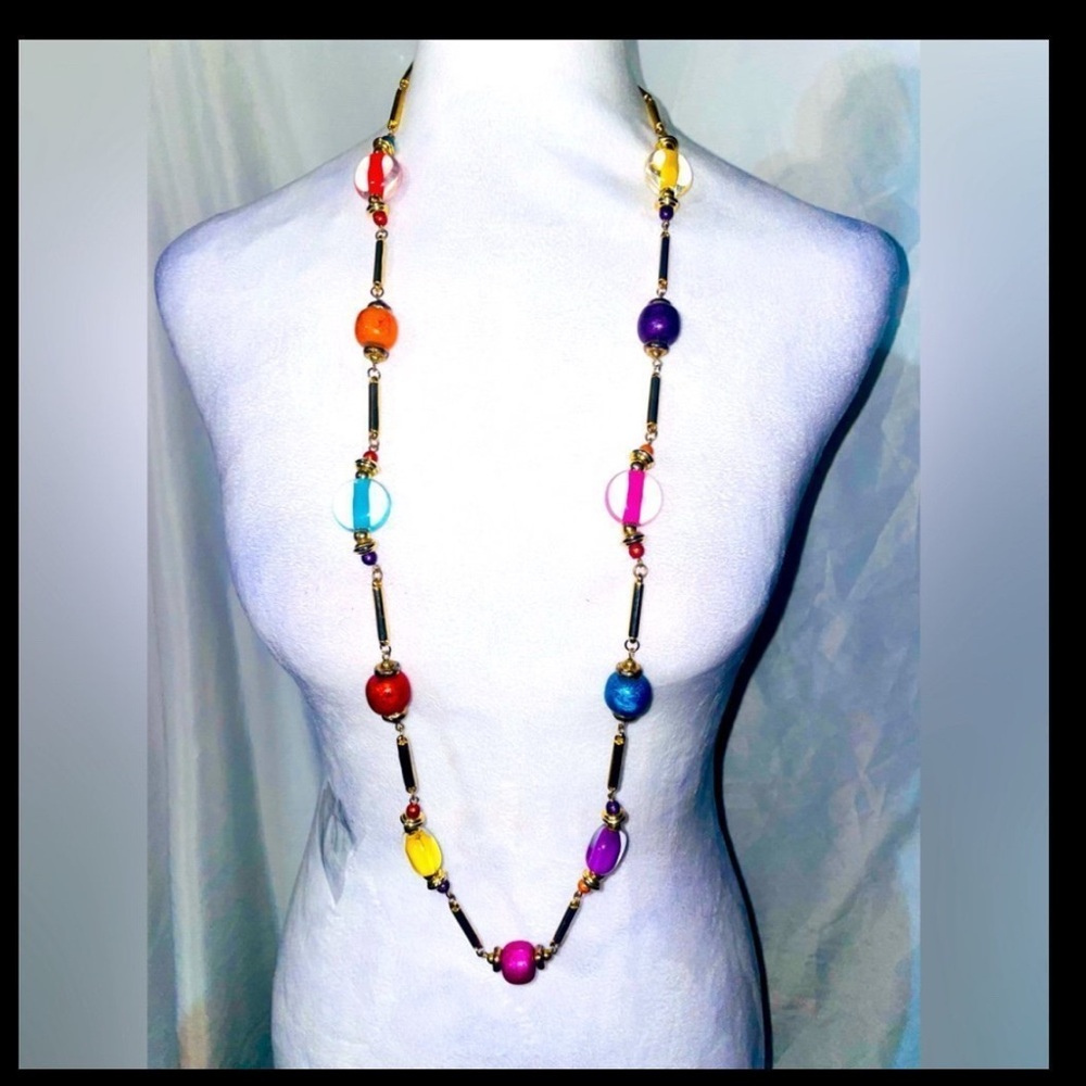 American Vintage Art-Deco Glass Beaded Multi-color necklace